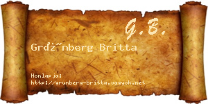 Grünberg Britta névjegykártya